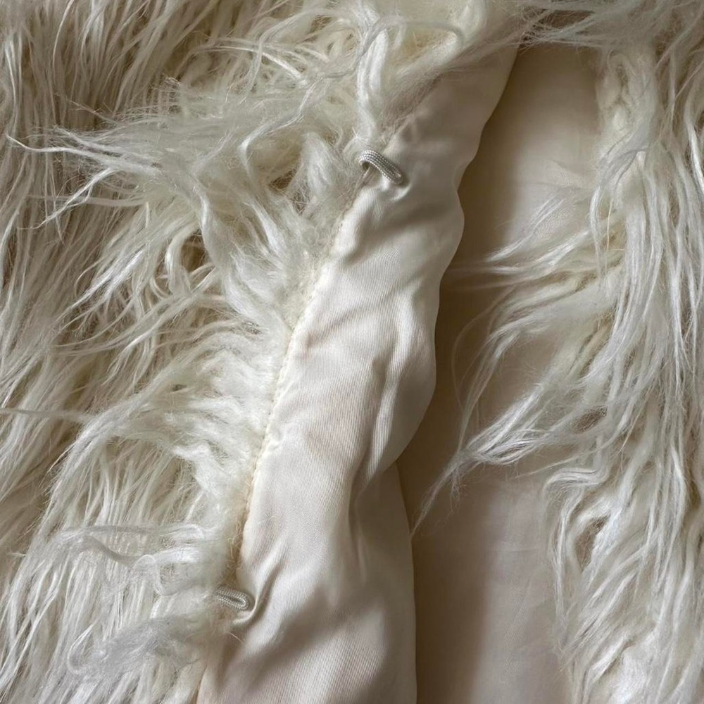 Ralph Lauren Cream Faux Fur Vest Women's L - Picture 3 of 6